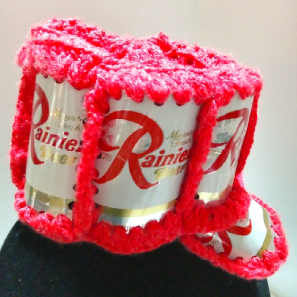 Vintage Rainier Beer Can Knitted Hat